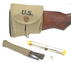 M1 Garand Buttstock Pouch marked JT&L 1943 and Buttstock Cleaning Kit