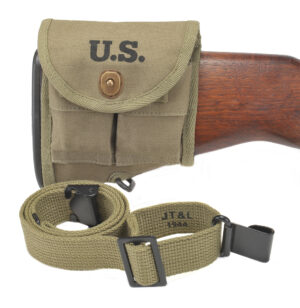 M1 Garand Buttstock Pouch and Canvas Sling marked JT&L 1944