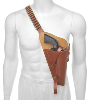 Brown Leather  M3 Tanker Shoulder Holster with Shell Loops Marked JT&L fits Ruger Blackhawk and Colt 1851 Navy
