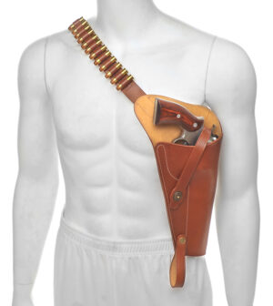 Brown Leather Shoulder Holster With Shell Loops Fits Ruger Redhawk 44 Magnum